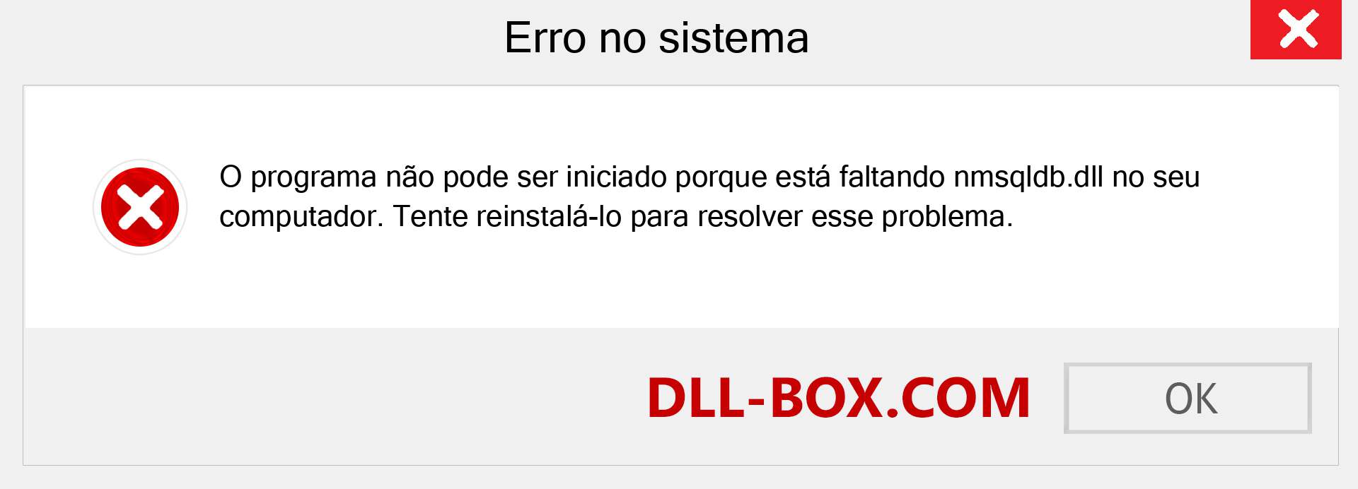 Arquivo nmsqldb.dll ausente ?. Download para Windows 7, 8, 10 - Correção de erro ausente nmsqldb dll no Windows, fotos, imagens